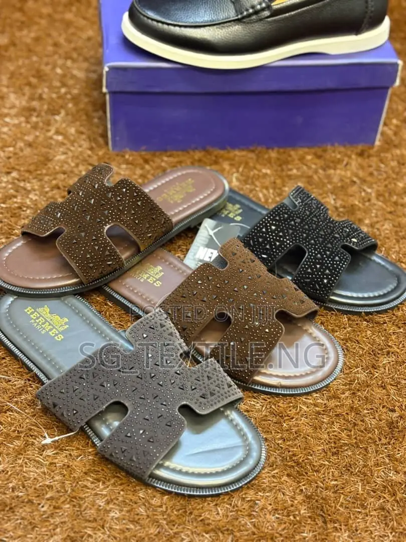 New Arrival Hermes Leather Palm Slippers
