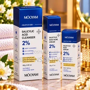 MOOYAM Salicylic Acid 2% Acne Care Set – Cleanser, Serum & Face Cream
