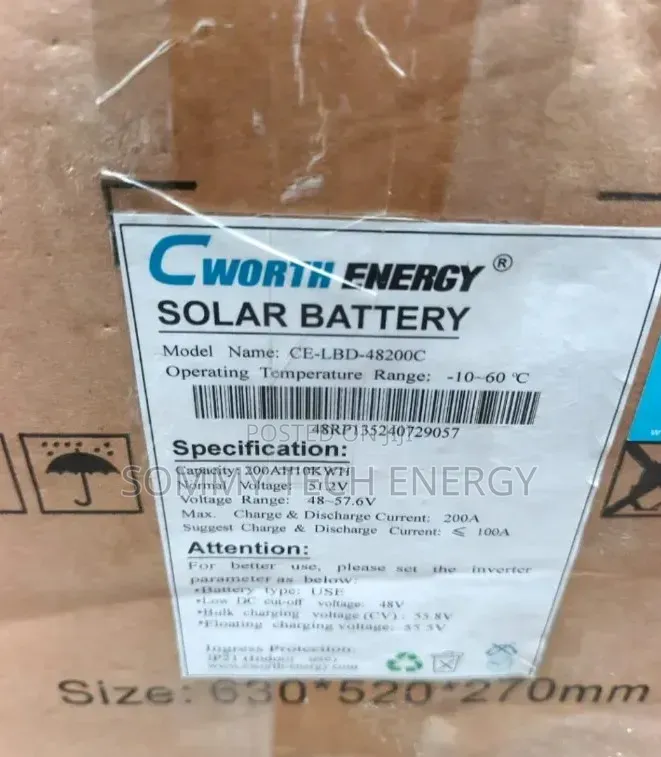10kwh_48v Cworth Luthiun Ion Battery