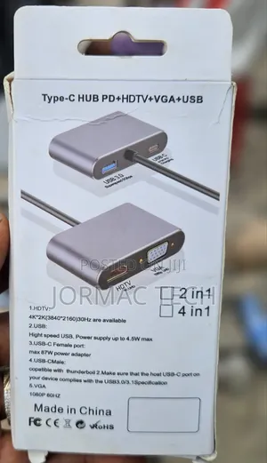 Type-C to Hub Pd Hdtv+vga+USB Adapter