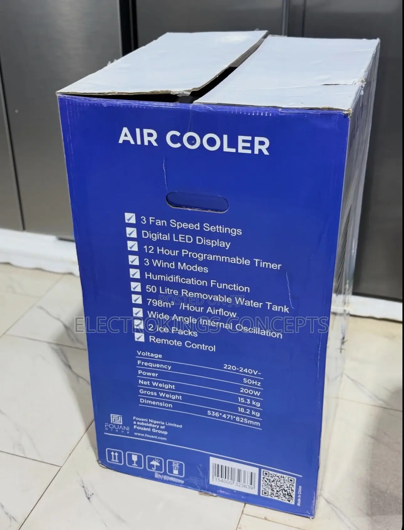 Maxi 50L Air Cooler 200W – Remote Control Portable Cooler