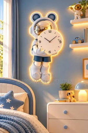 3D Astronaut Bear Decorative Wall Clock With LED Light 40by 80cm