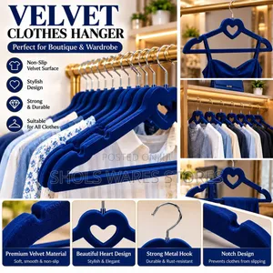 10pcs Velvet Clothes Hanger Set - Heart Design Non-Slip Luxury Hanger