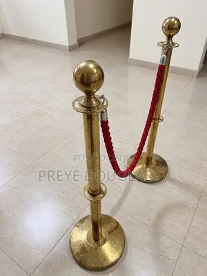 Brand New Gold Stanchions & Red Velvet Ropes (VIP Barriers)