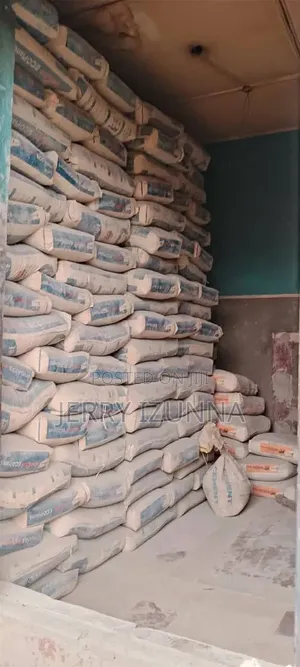 Bags of Cement and Marine Plywood at Oyigbo Portharcort Timber Market