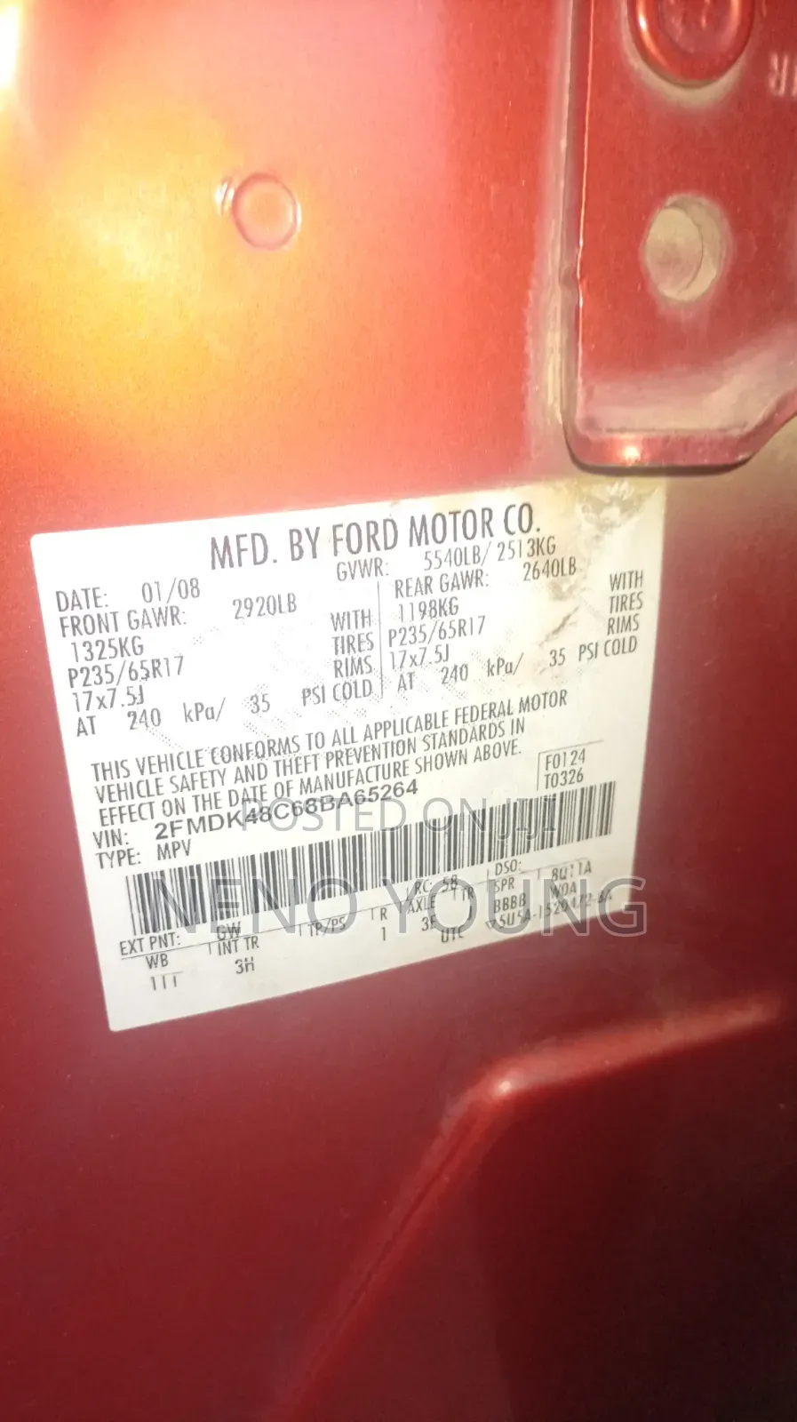 Ford Edge 2008 Red