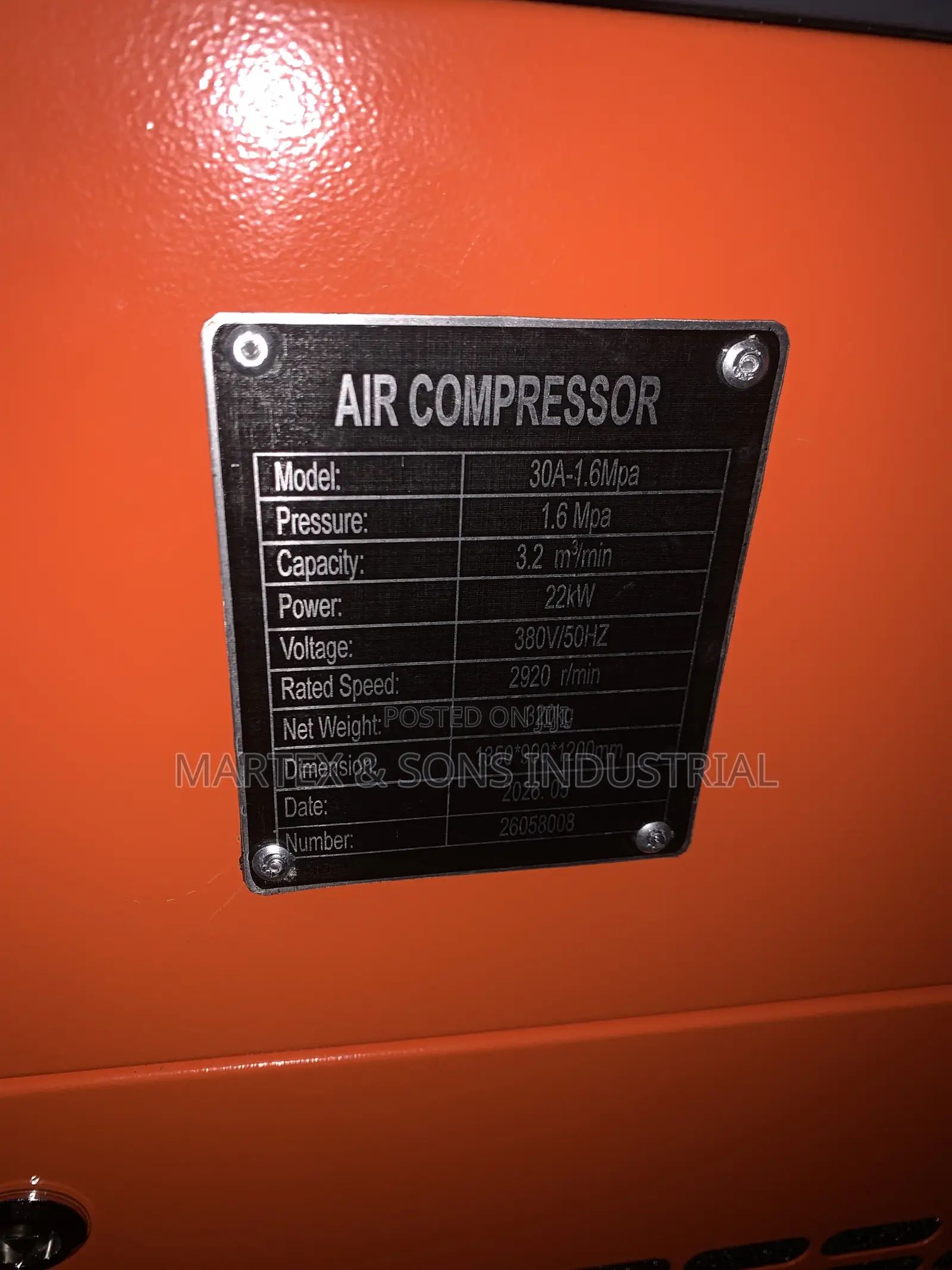 30Hp Industrial Screw Air Compressor