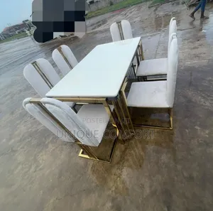 Imported Executive 6 Seaters Royal Marble Luxury Dining Set