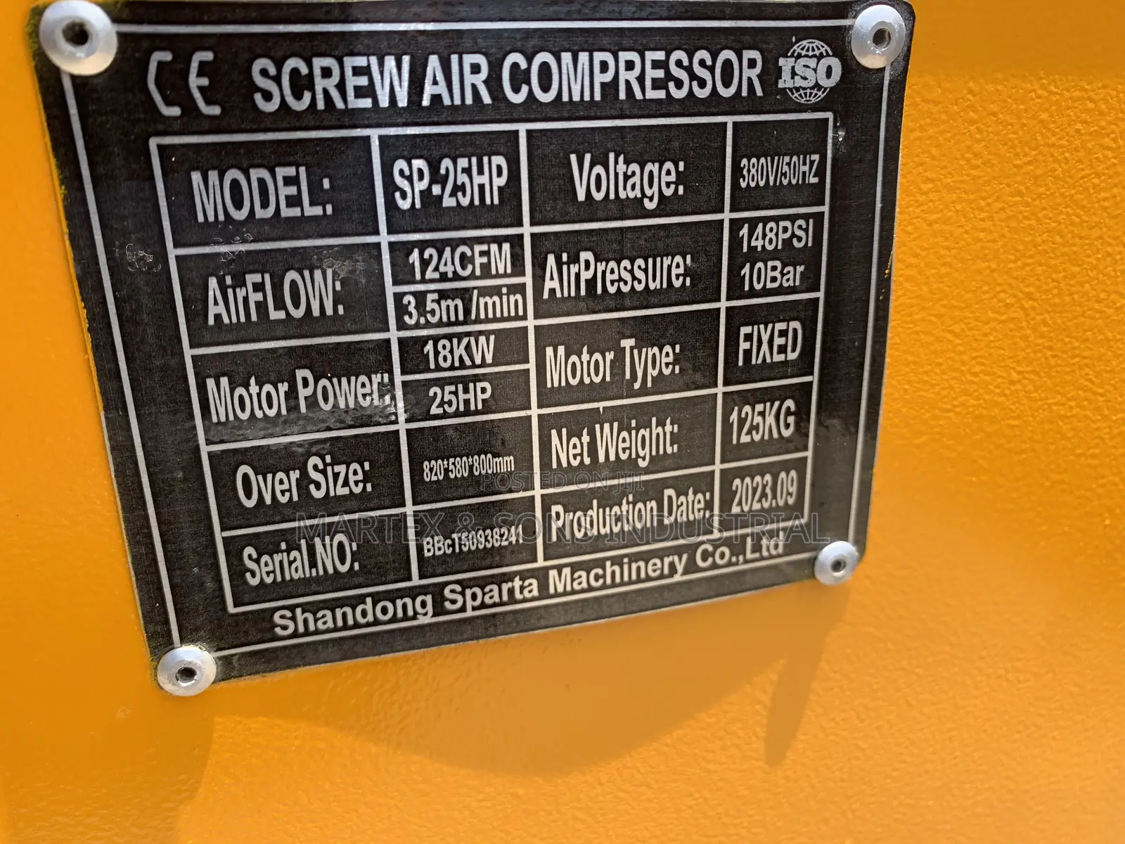 18kw-25hp Screw Air Compressor 10Bar
