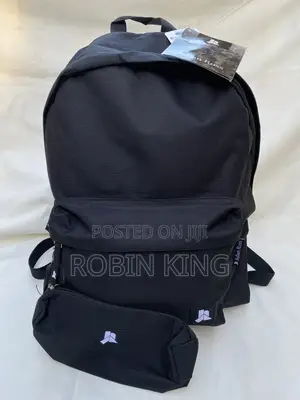 JULIAN ROSS Black Backpack Bag Size Medium With Matching Pencil Case