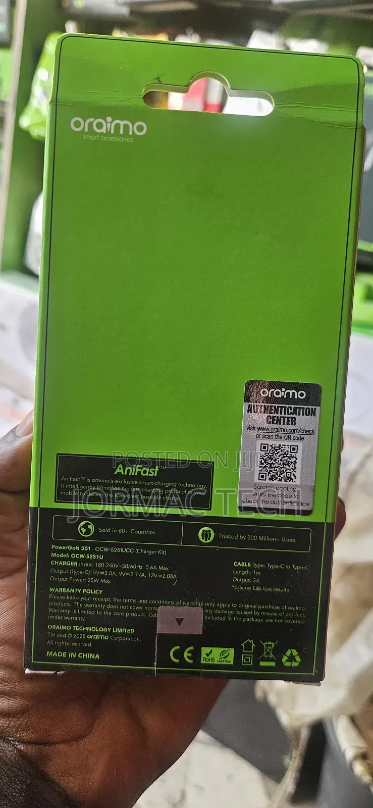 Oraimo 45W GaN Ultra Fast TYPE-C