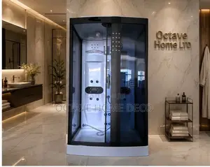 Double Seater Steam Showeroom | Fibre Back. (Black)