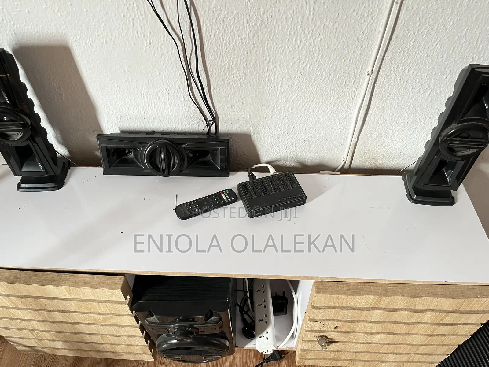 TV Console White and Brown(used)