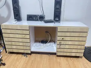 TV Console White and Brown(used)