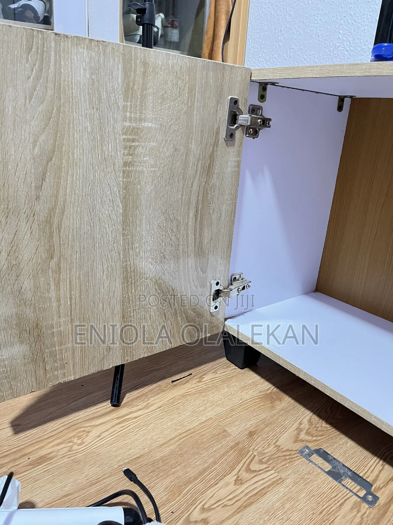 TV Console White and Brown(used)