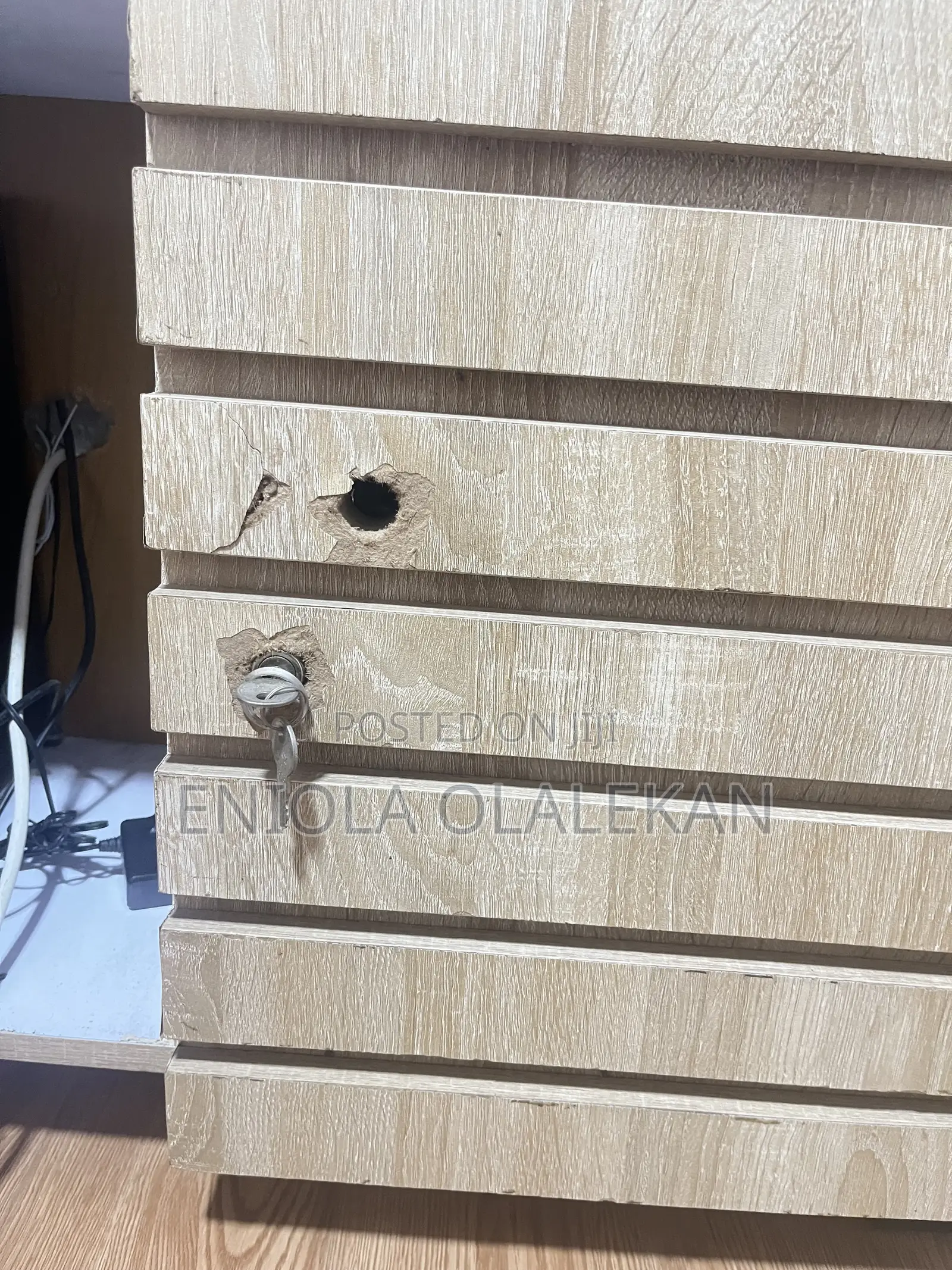 TV Console White and Brown(used)