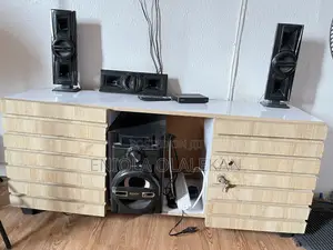 TV Console White and Brown(used)