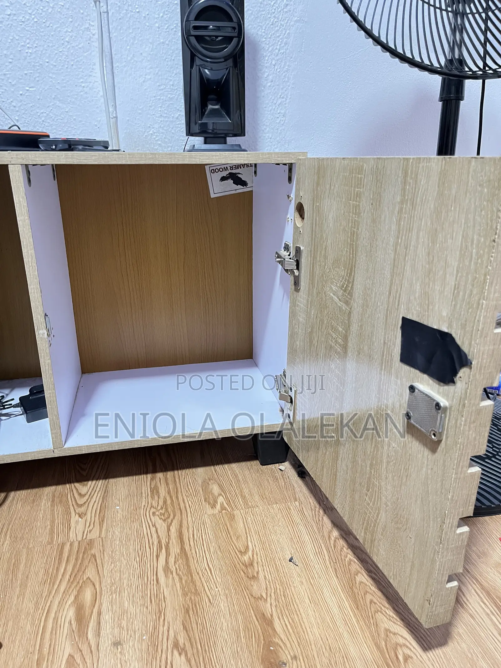 TV Console White and Brown(used)