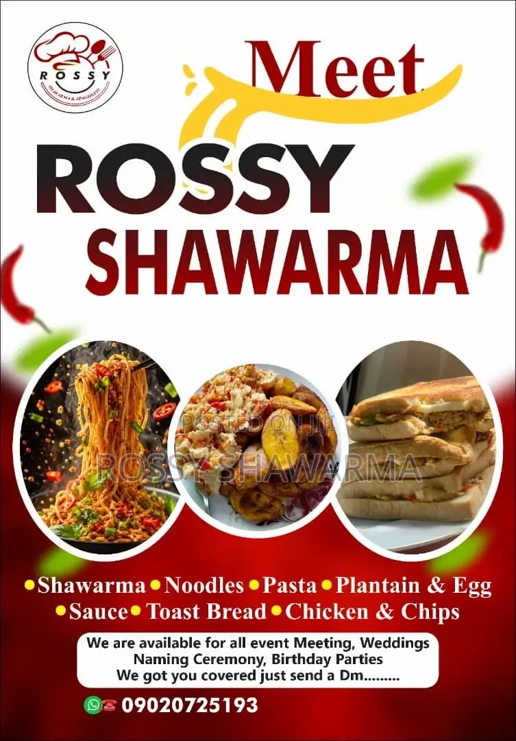 Shawarma, Spaghetti,indomie Come With Chicken