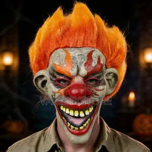Evil Scary Halloween Flame Clown Latex Face Mask