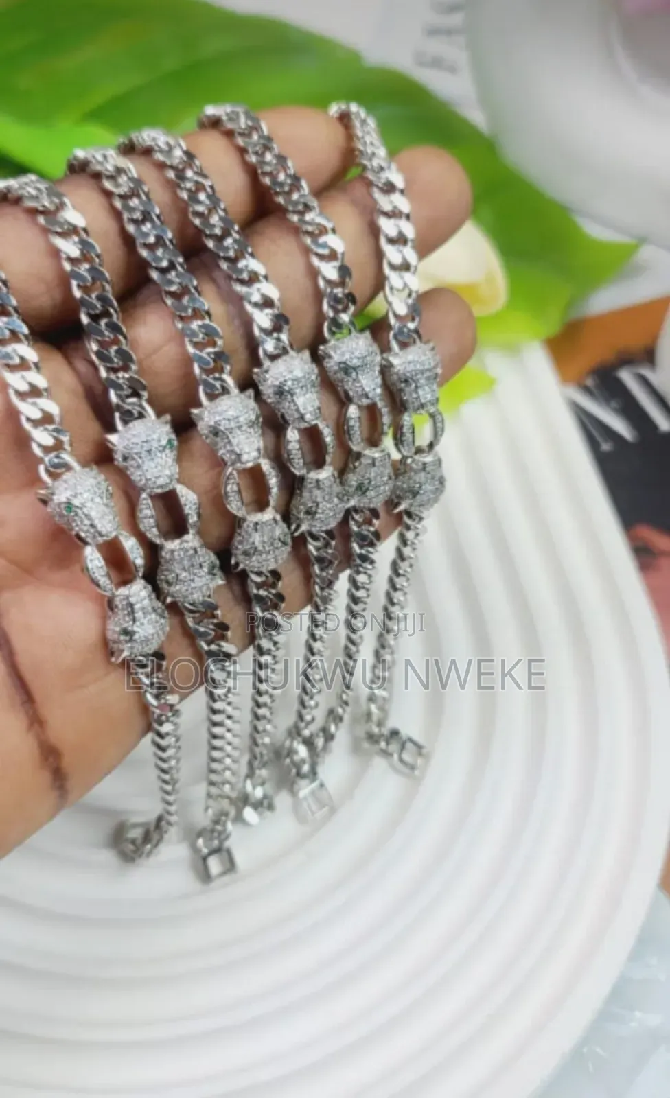 Silver Bracelet With a Tiger Face