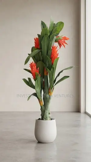Artificial Potted Bromeliad / Guzmania Plant