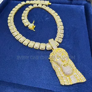 Crucifix Iced Pendant and Cuban Pure Iced Chain Gold