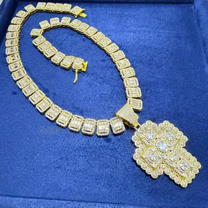 Pure Iced Out Pendant and Iced Out Cuban Chain