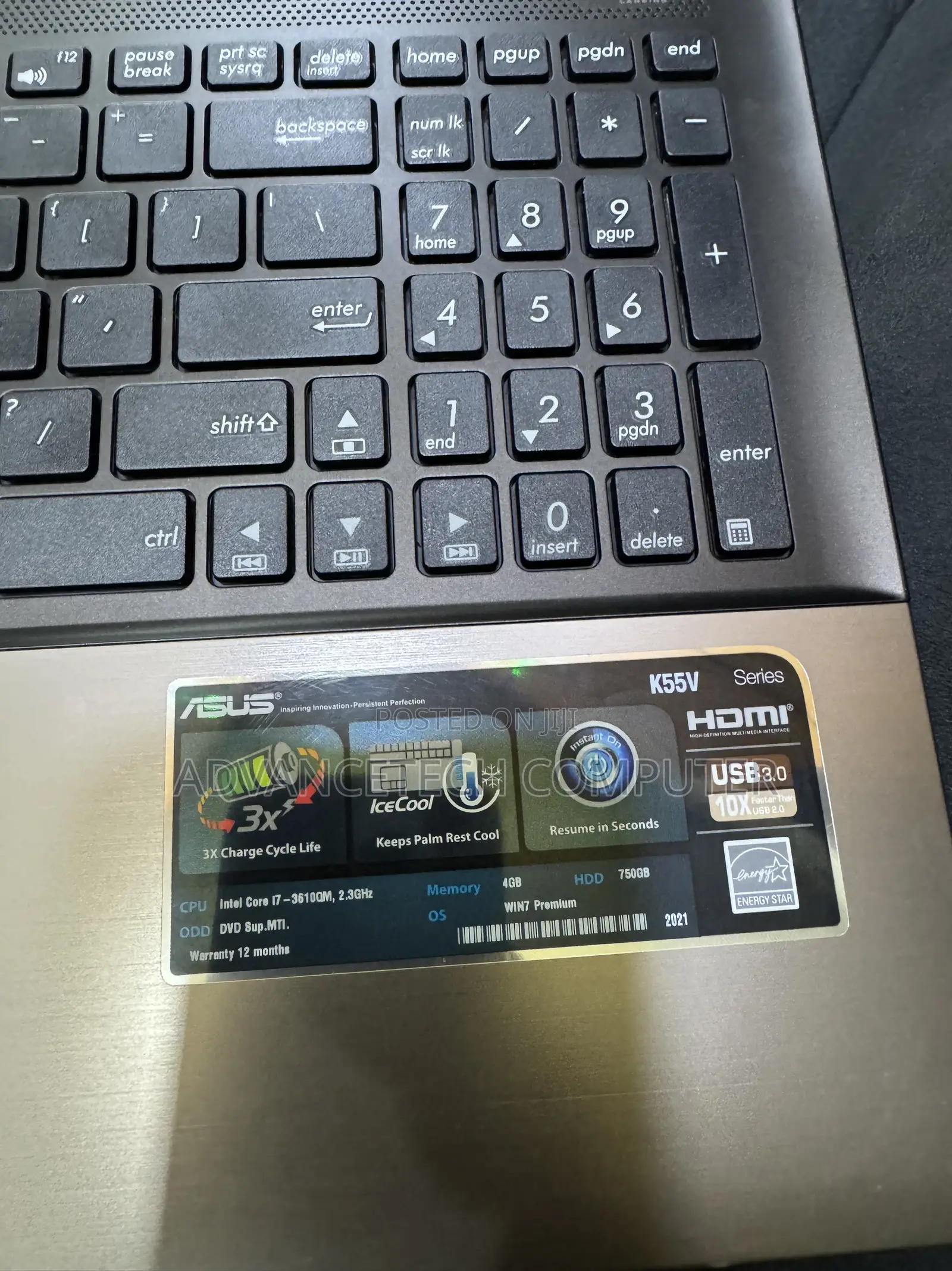 Laptop Asus K55VM 8GB Intel Core i7 SSD 128GB