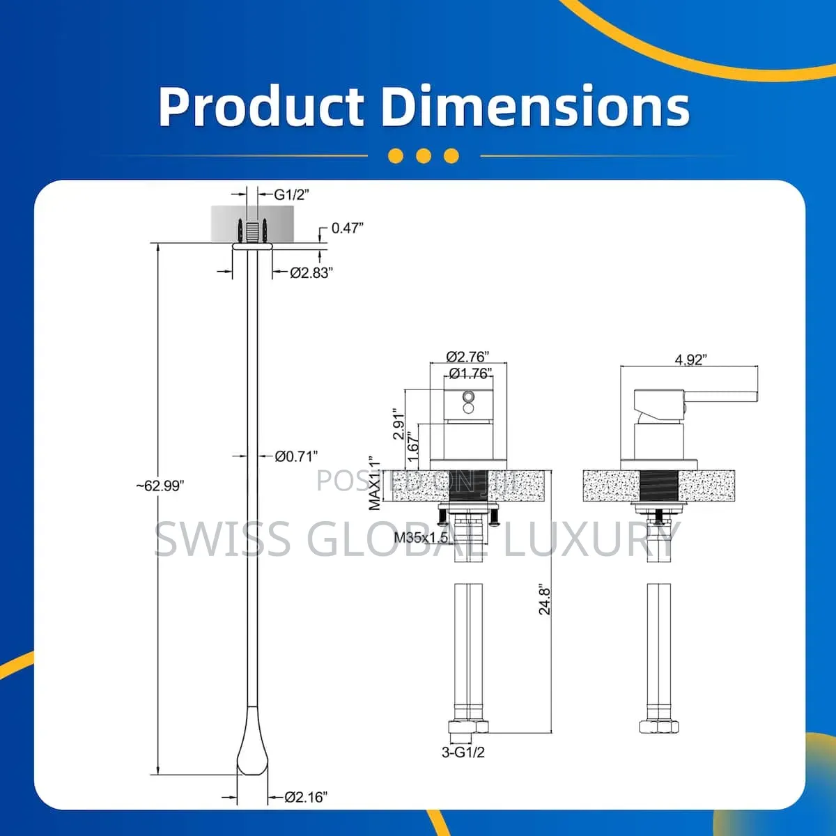 Executive Ceiling-Mounted Basin Faucet