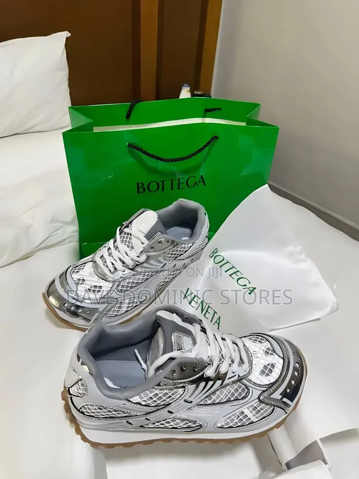 The Bottega Veneta Orbit Sneakers in White Optic