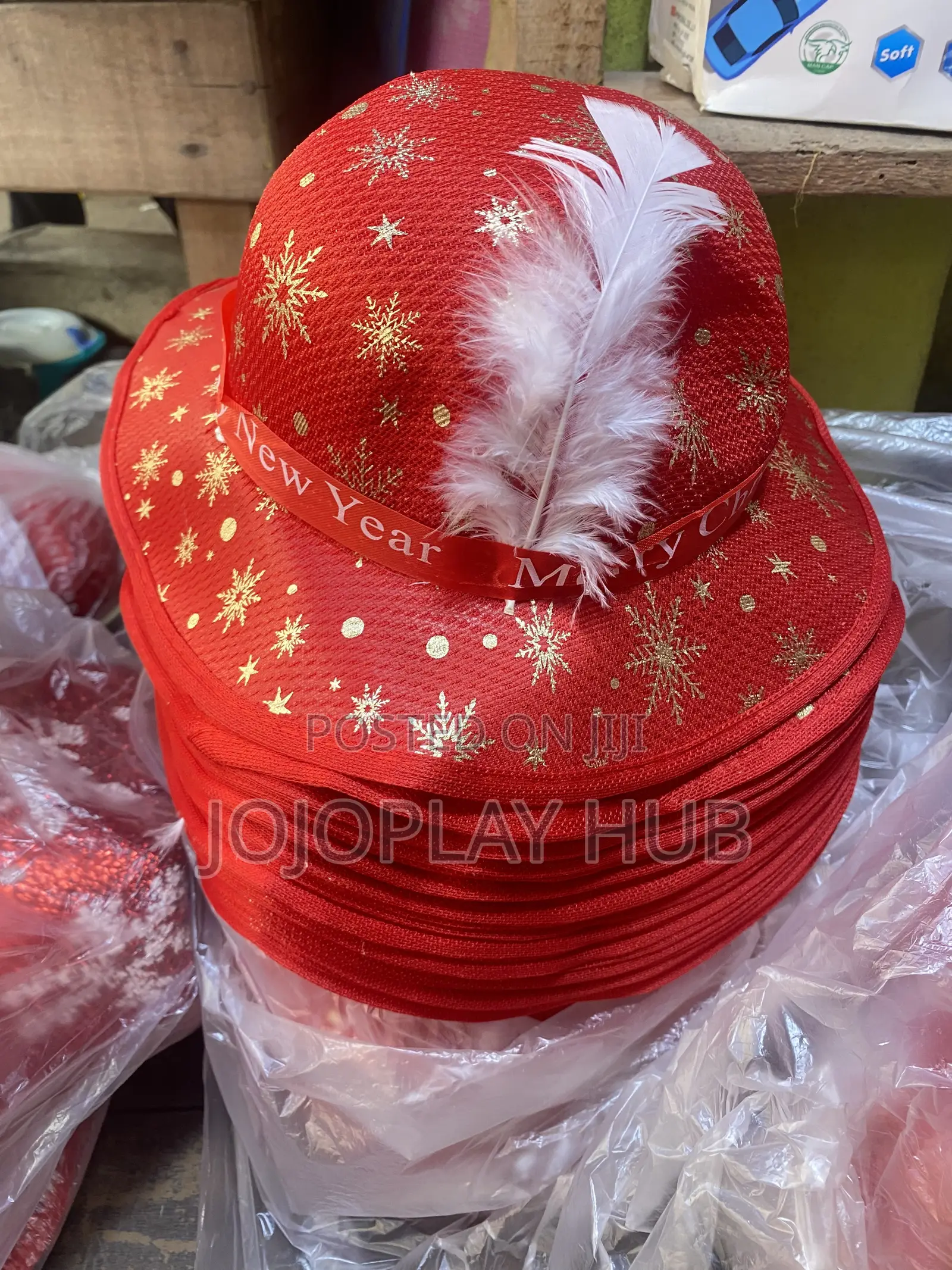 Festive Feather Christmas Bowler Hat