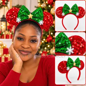 Red Christmas Reindeer Antler Headband