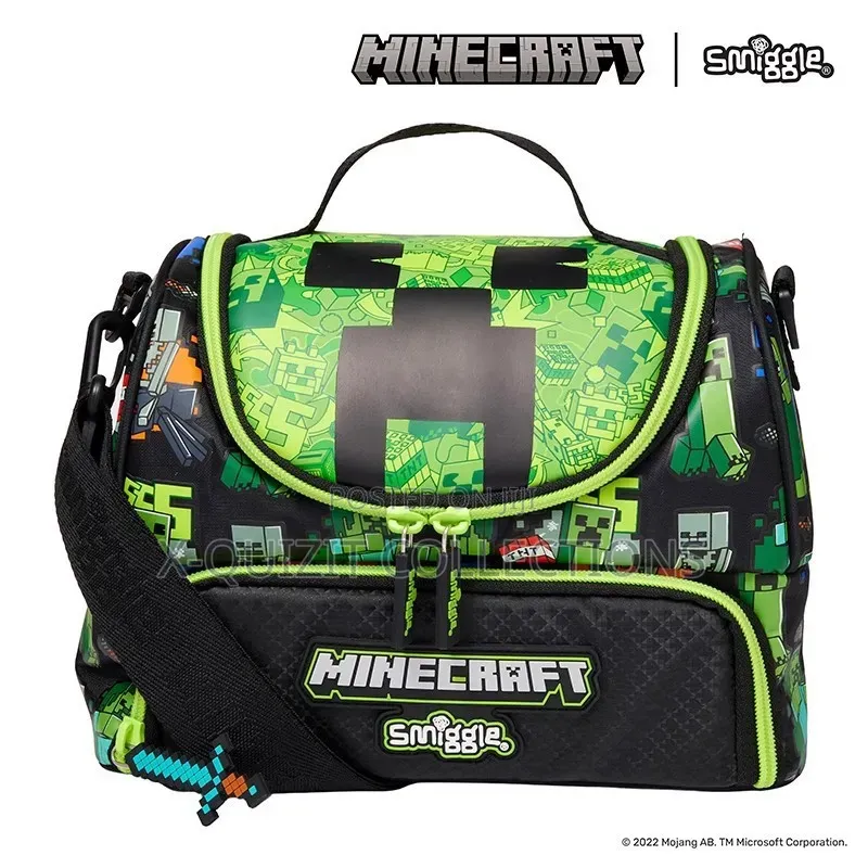 Smiggle 14-Inch School Bag and Lunch Bag Set – Minecraft