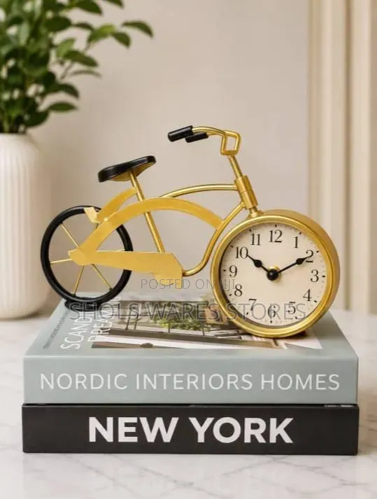 Vintage Bicycle Table Clock /Creative Retro Decorative Desk Clock -