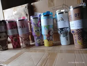 Labubu Design Handled Tumbler Cup With Straw