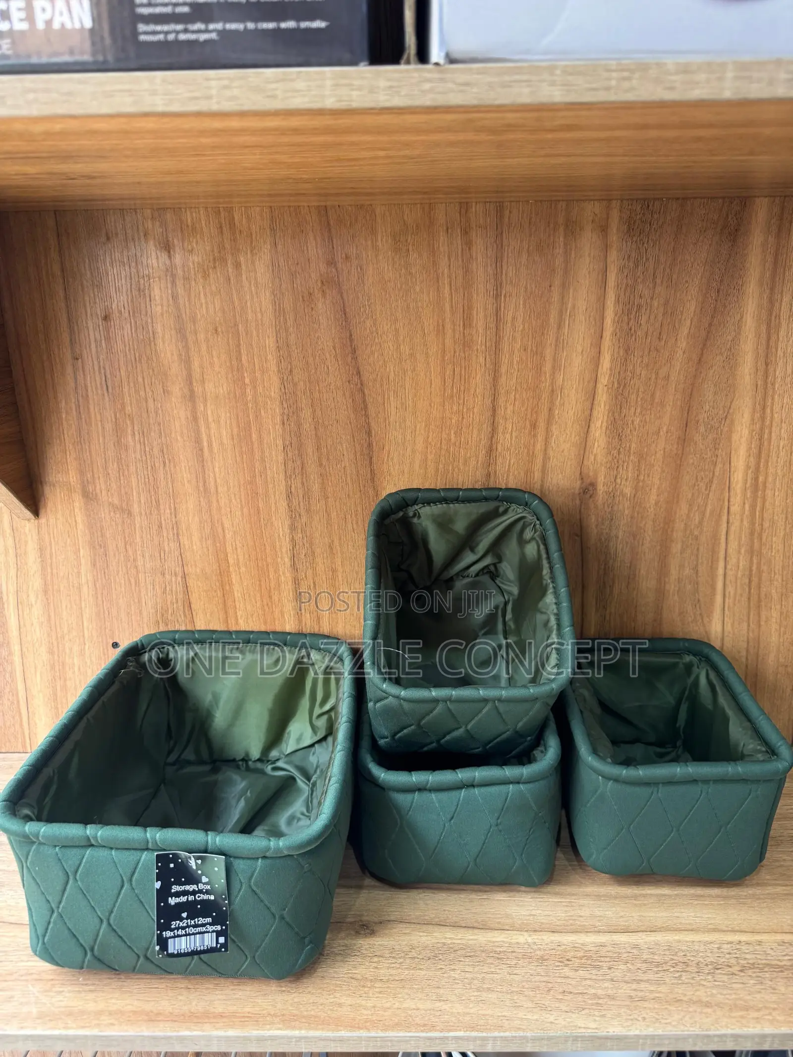 4pc Quilted Fabric Storage Box Set