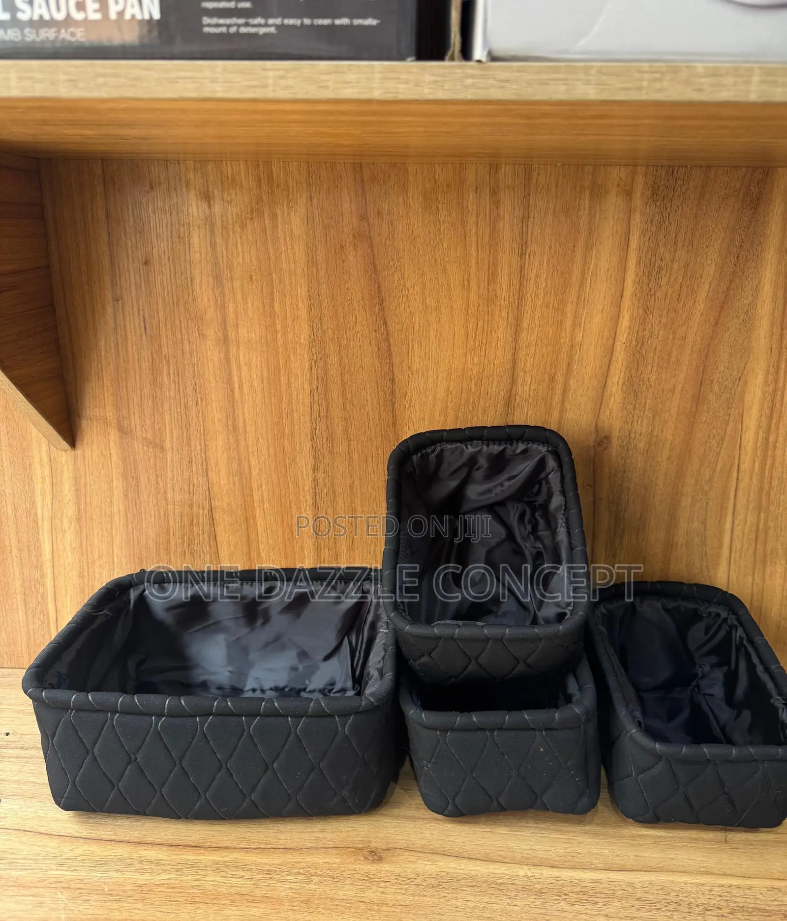 4pc Quilted Fabric Storage Box Set