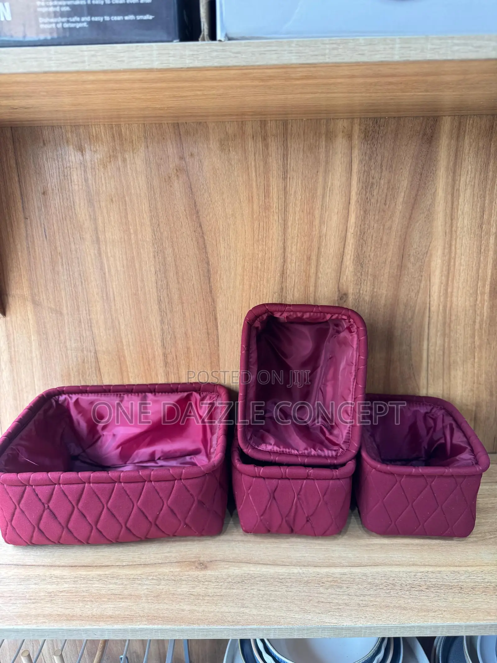4pc Quilted Fabric Storage Box Set