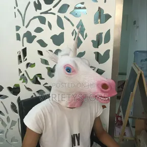 Unicorn Horn Latex Face Mask for Halloween