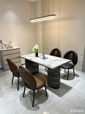 Modern Mable Top Dining Set by (6) Six Seaters