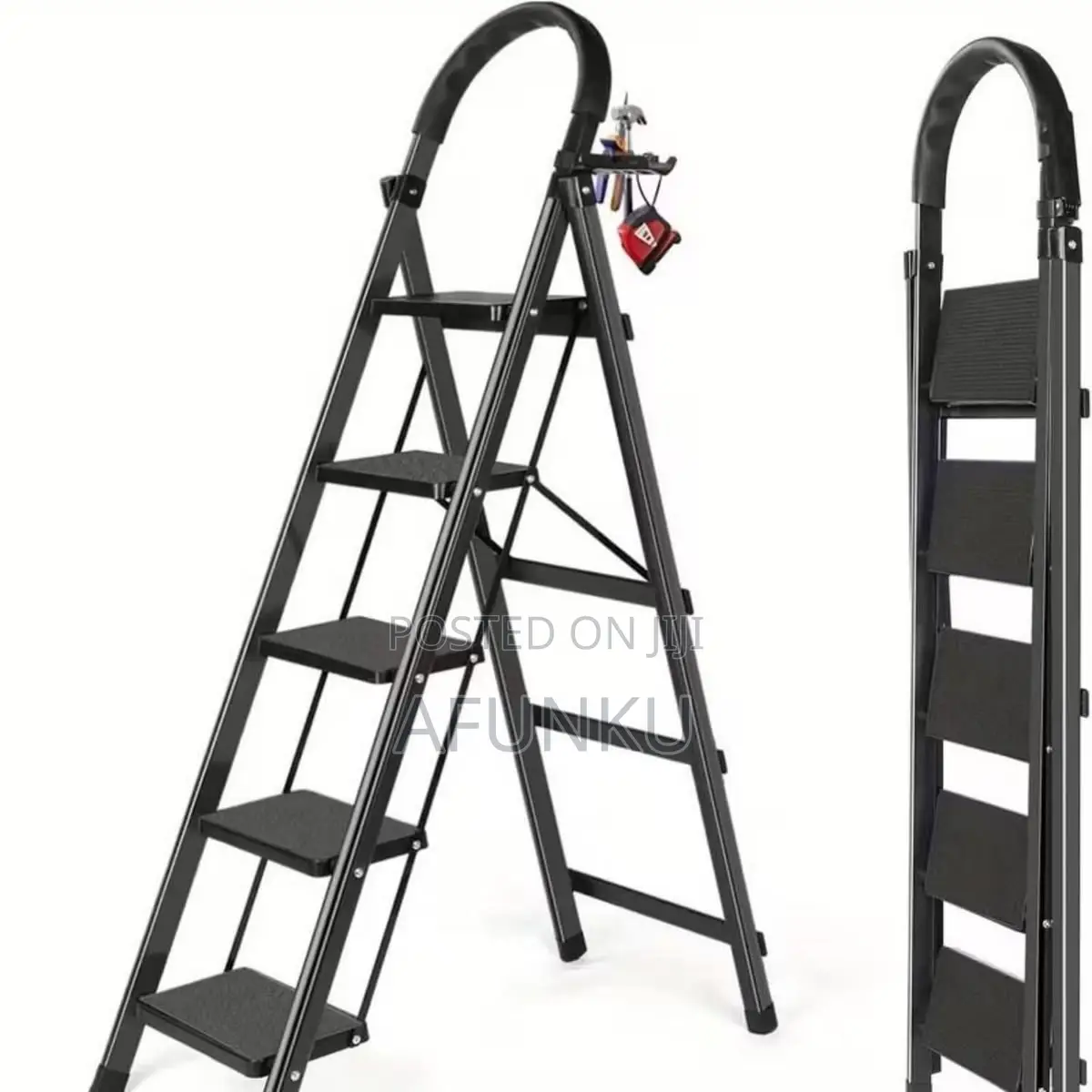 Foldable Ladder With Tool Tray