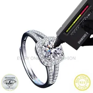 Adjustable Moissanite Diamond Engagement Ring 925 Sterling Silver