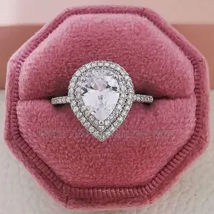Sterling Silver Non Tarnish Engagement Ring+FREE CASING