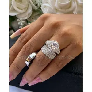 Original Quality & Classy Couple's Silver Wedding/Engagement Ring Set