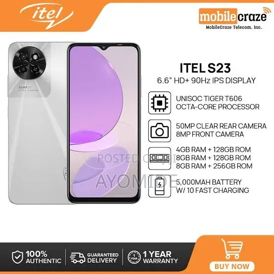 Itel S23 128 GB White