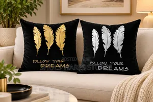 Luxury Modern Velvet Throw Pillow - Black Gold Silver - 45x45cm