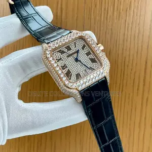 Cartier Ice Headed Leather Strap Battery Watch