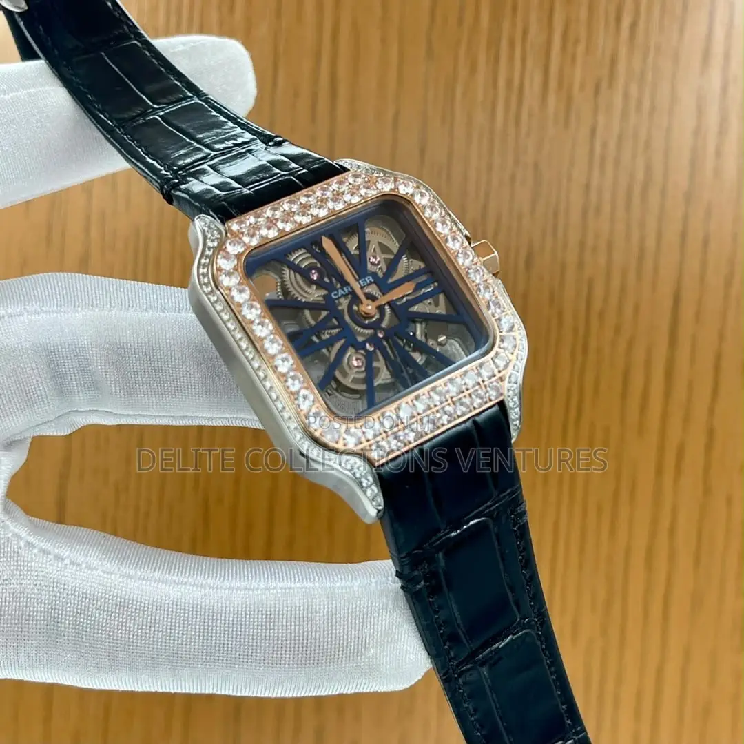 Cartier Ice Headed Leather Strap Battery Watch