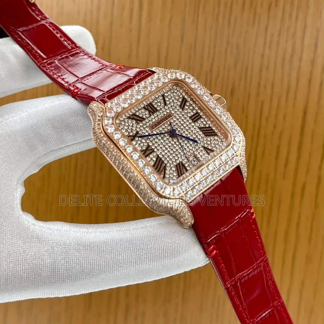 Cartier Ice Headed Leather Strap Battery Watch